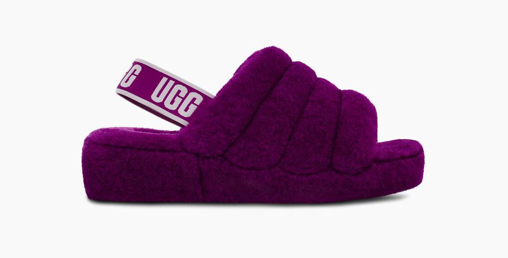 Ugg Slide Womens - Ugg Fluff Yeah Purple - 429OKGUHF